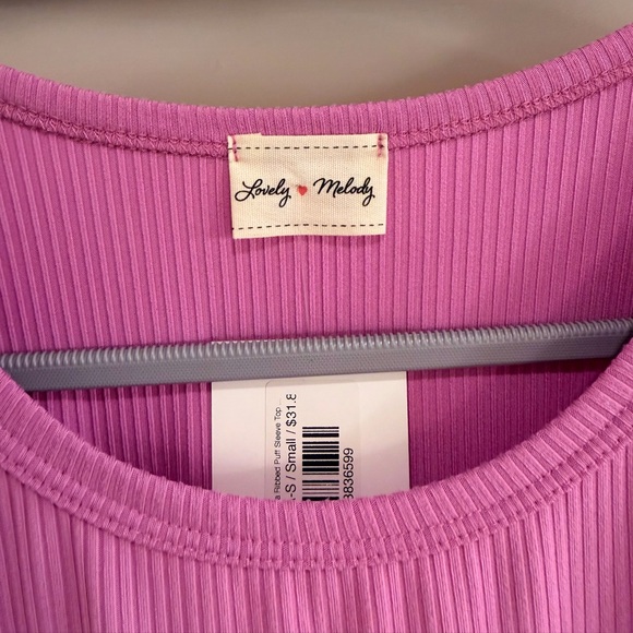 Lovely Melody Cassandra Ribbed Puff Sleeve Top - Picture 2 of 6